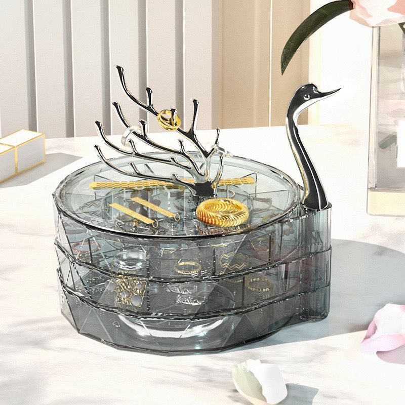 SWAN DREAM DESKTOP ORGANIZER – ELEGANT JEWELRY STORAGE BOX