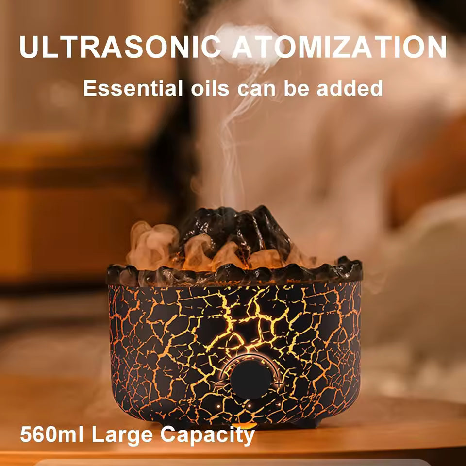 DECORATIVE VOLCANO FLAME ESSENTIAL OIL AROMA DIFFUSER