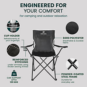 PRODESIRE™ FOLDING CAMPING CHAIR - LIGHTWEIGHT & DURABLE SEATING