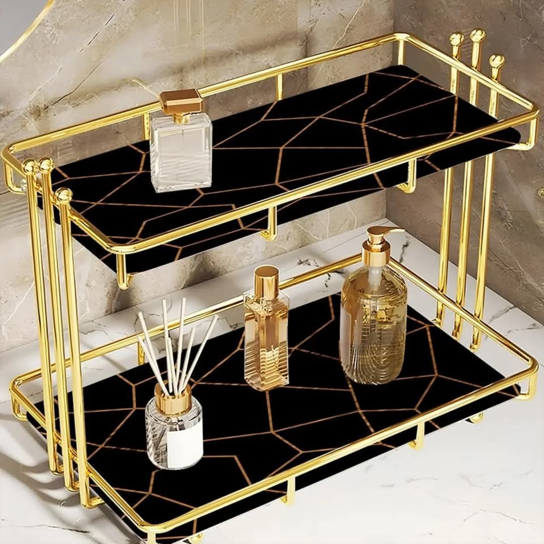 IRON ART MARBLE STYLE NORDIC COSMETICS STORAGE ORGANIZER