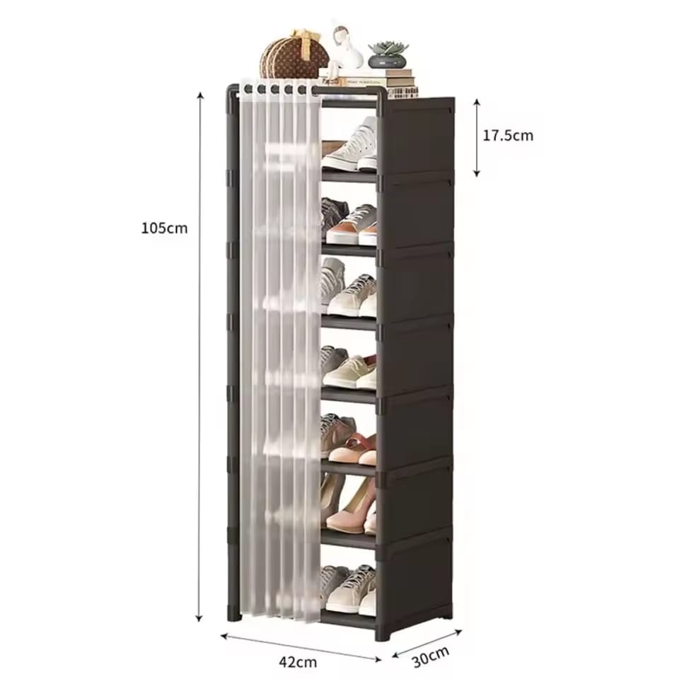 LAYER CURTAIN SHOE RACK