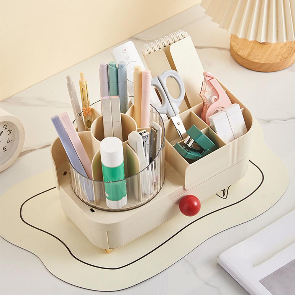 MULTIFUNCTIONAL DESKTOP ROTATING COSMETICS ORGANIZER