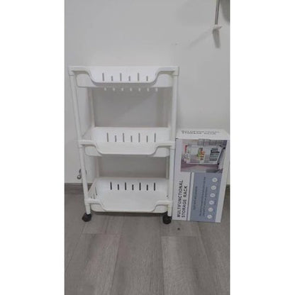 PRODESIRE™ 3-LAYERS MULTIFUNCTIONAL PLASTIC STORAGE RACK ON WHEELS