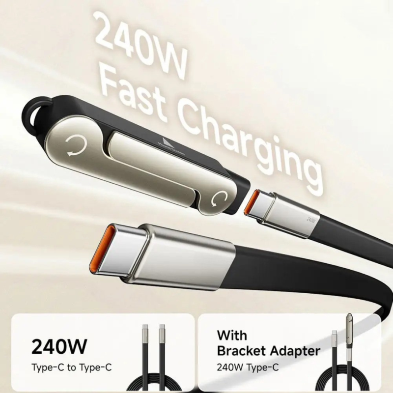 PRODESIRE™ 240W TYPE-C FAST CHARGING CABLE WITH FOLDABLE PHONE STAND
