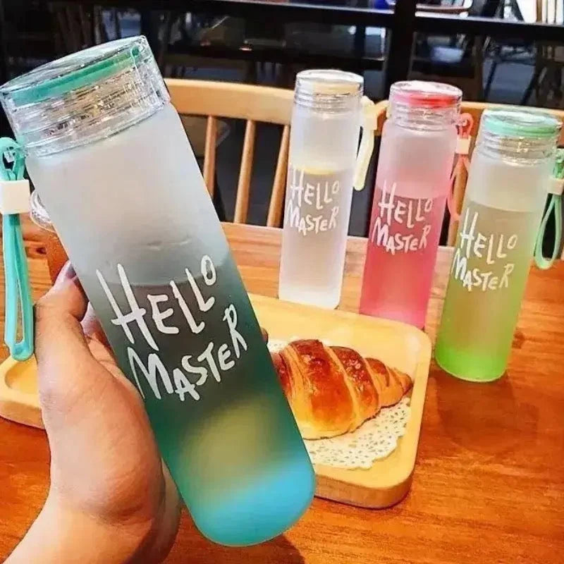 PRODESIRE™ HELLO MASTER GLASS WATER BOTTLE 480ML