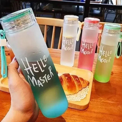 PRODESIRE™ HELLO MASTER GLASS WATER BOTTLE 480ML