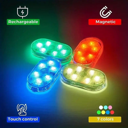 PRODESIRE™ LED CAR INTERIOR LIGHTING, FINGER TOUCH SENSOR READING LAMP, 7 COLORS LED INTERIOR CAR LIGHTS