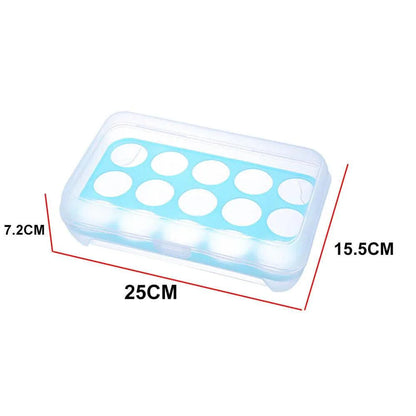 TRANSPARENT FRIDGE EGG STORAGE BOX WITH 15 GRIDS