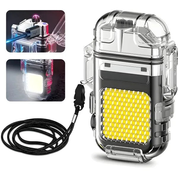PRODESIRE™ RECHARGEABLE DUAL ARC LIGHTER WITH LED FLASH LIGHT 2 IN 1