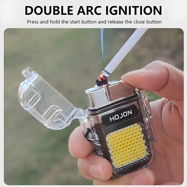 PRODESIRE™ RECHARGEABLE DUAL ARC LIGHTER WITH LED FLASH LIGHT 2 IN 1