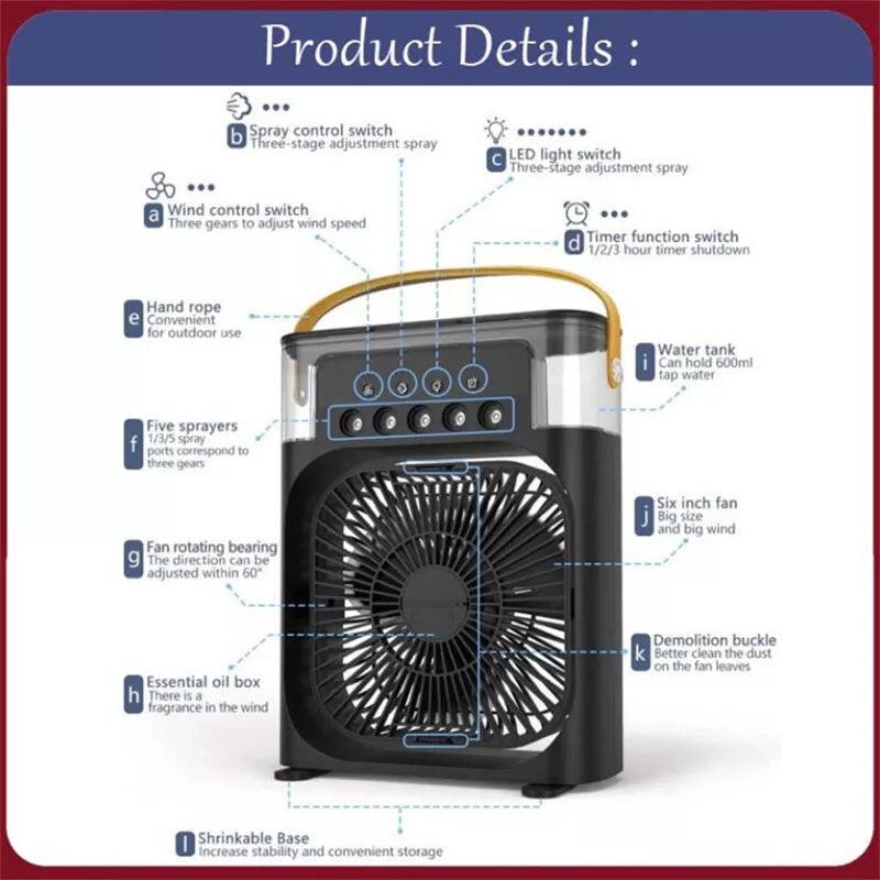 RECHARGEABLE USB HUMIDIFIER FAN FOR CLEAN AND REFRESHING AIR