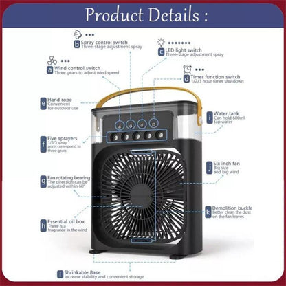 RECHARGEABLE USB HUMIDIFIER FAN FOR CLEAN AND REFRESHING AIR