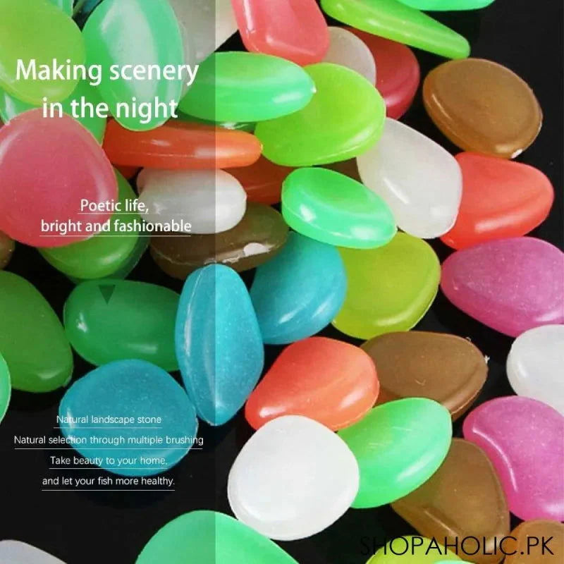 PRODESIRE™ LUMINOUS NIGHT GLOWING STONES DECORATIVE DARK GLOWING PEBBLES