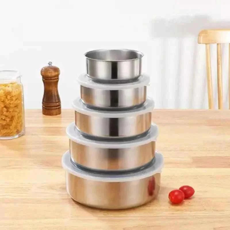 PRODESIRE™ 5-PIECE STAINLESS STEEL MIXING BOWLS SET WITH SECURE LIDS