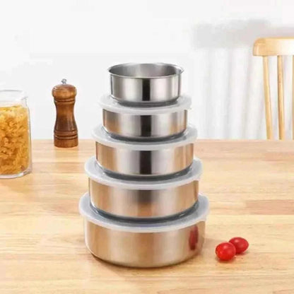 PRODESIRE™ 5-PIECE STAINLESS STEEL MIXING BOWLS SET WITH SECURE LIDS