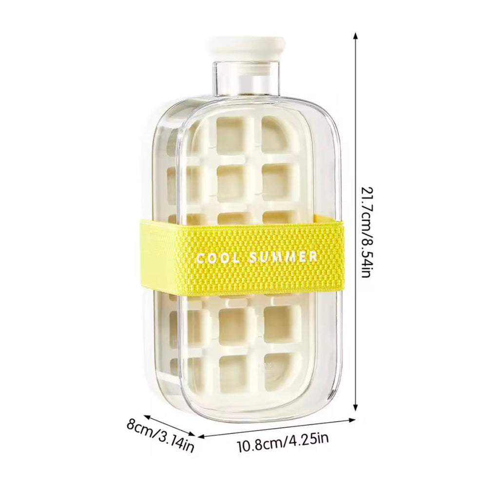 PORTABLE SILICONE ICE CUBE MAKER WITH STRAW