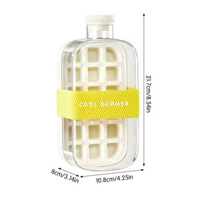 PORTABLE SILICONE ICE CUBE MAKER WITH STRAW