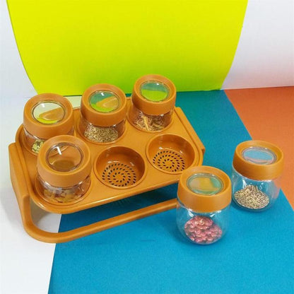 PRODESIRE™ SPICE ZONE 6PIECE MASALA RACK WITH ELEGANT STAND