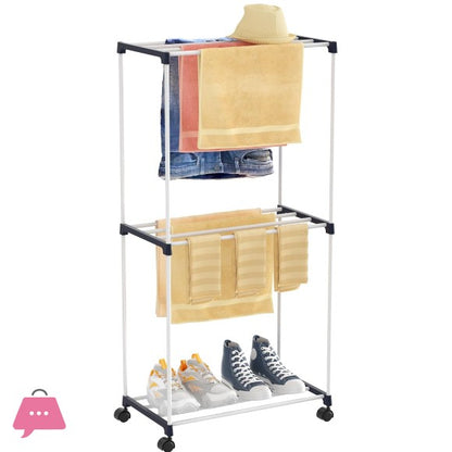 PRODESIRE™ 3-TIER MOVABLE LAUNDRY DRYING/TOWEL RACK WITH WHEELS