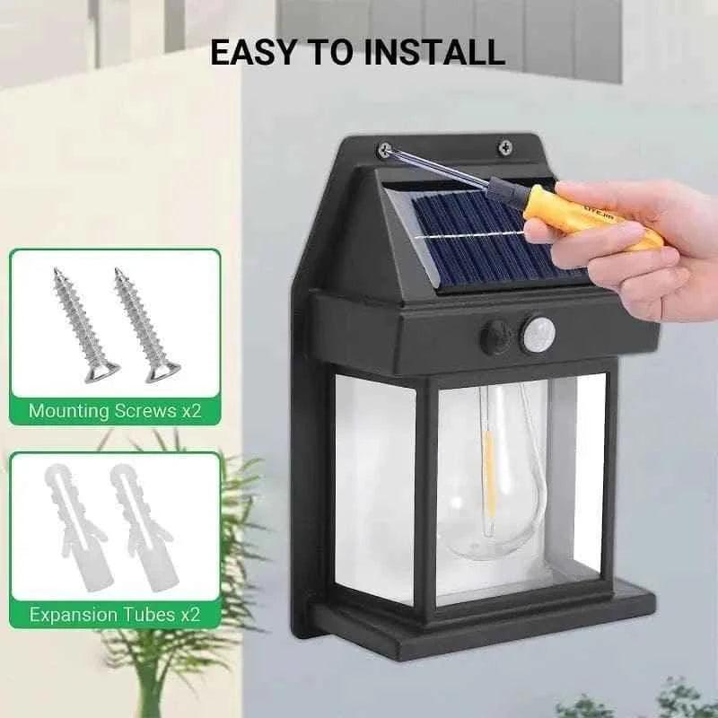 SOLAR POWERED OUTDOOR MOTION SENSOR LIGHT DUSK TO DAWN