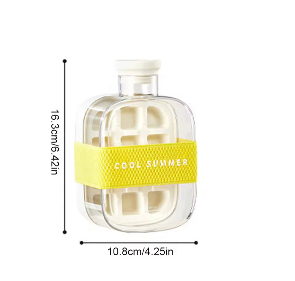 PORTABLE SILICONE ICE CUBE MAKER WITH STRAW