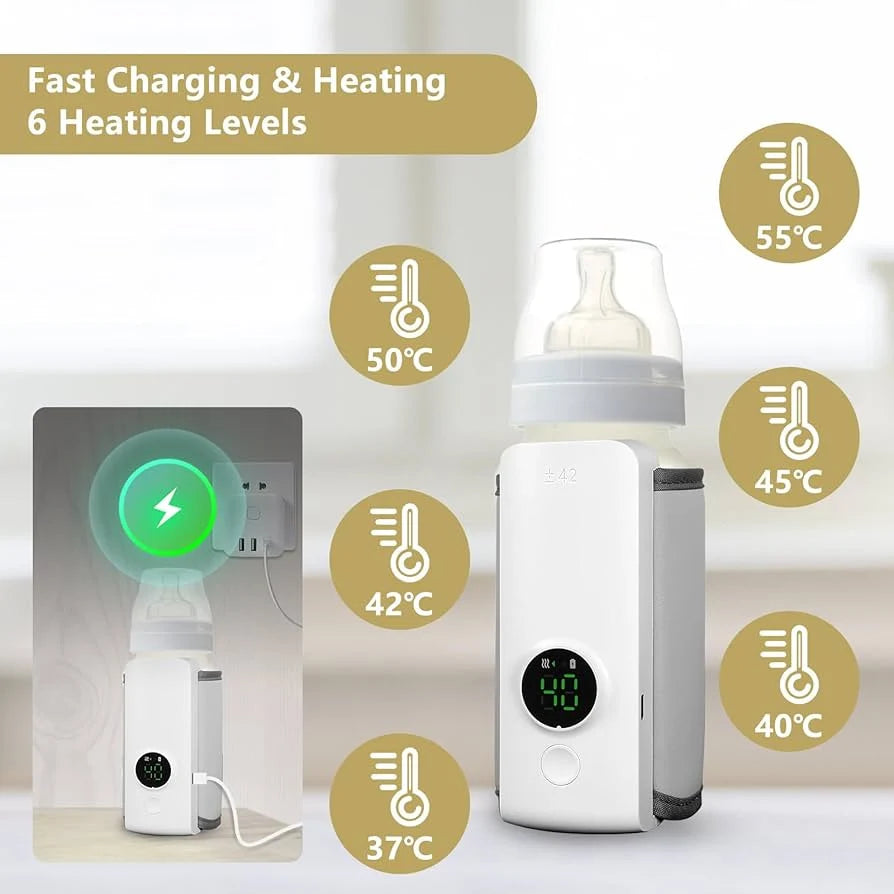 PRODESIRE™ LED DIGITAL DISPLAY RECHARGEABLE MILK WARMER WITH INSULATION COVER