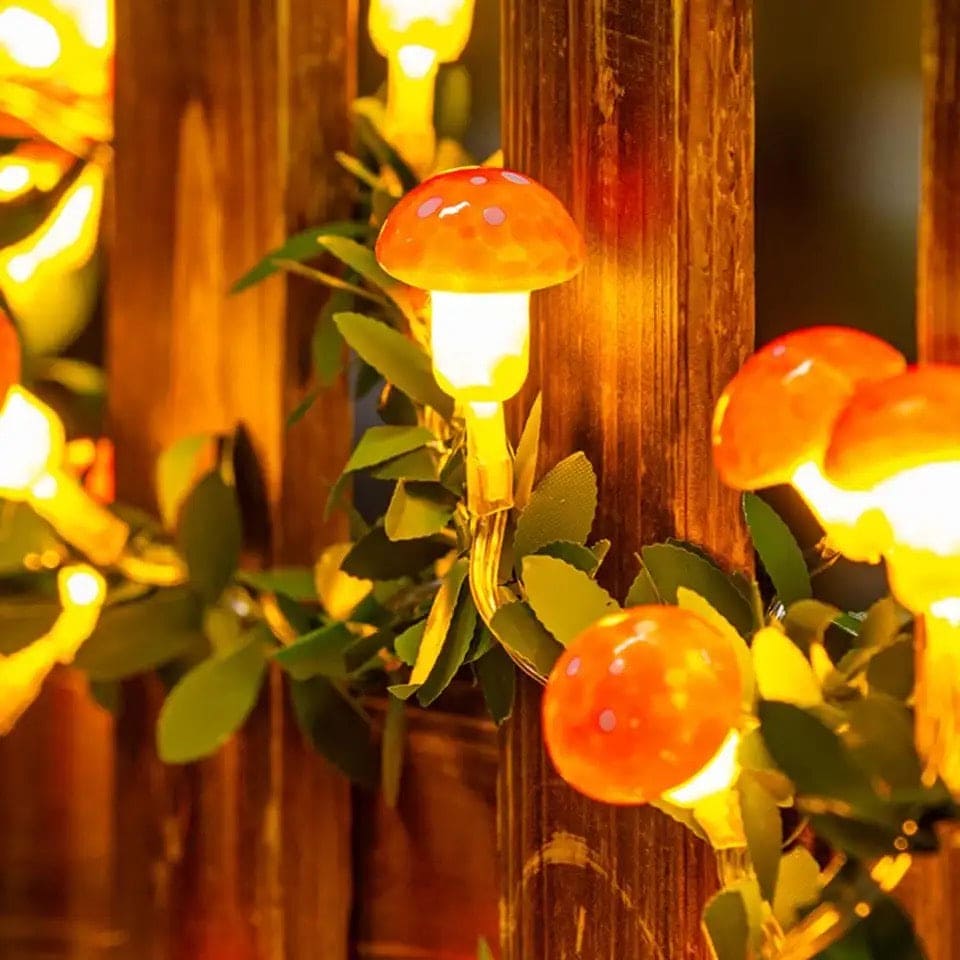 COLORFUL 3D MUSHROOM LED STRING LIGHTS SET OF 10