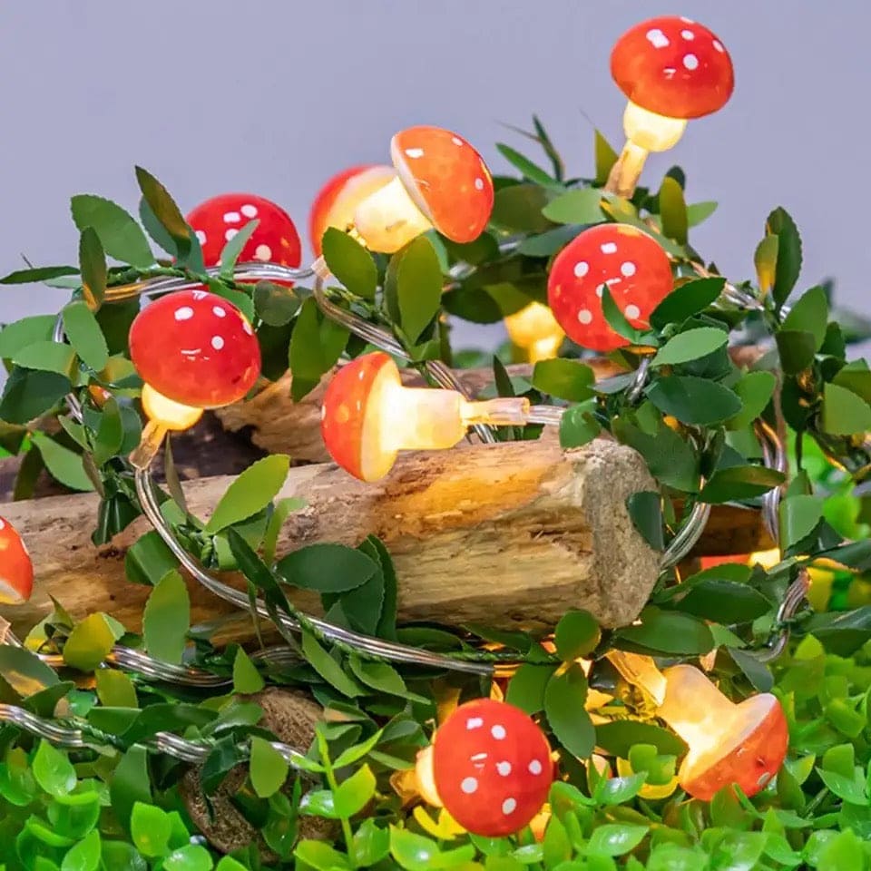 COLORFUL 3D MUSHROOM LED STRING LIGHTS SET OF 10