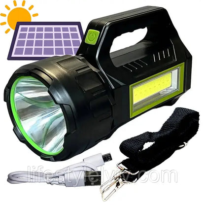 PRODESIRE™ WATERPROOF HIGH POWER LIGHT 30W, 20000MAH BATTERY WITH SOLAR SYSTEM