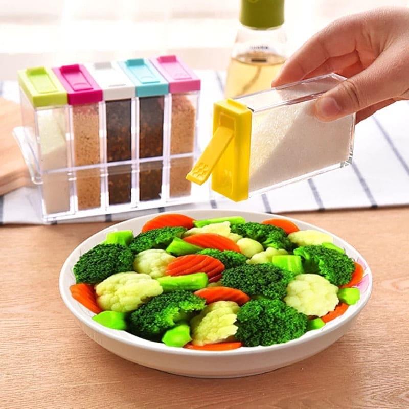 MULTIPURPOSE 6 PCS SPICE BOX ORGANIZER WITH HOLDER