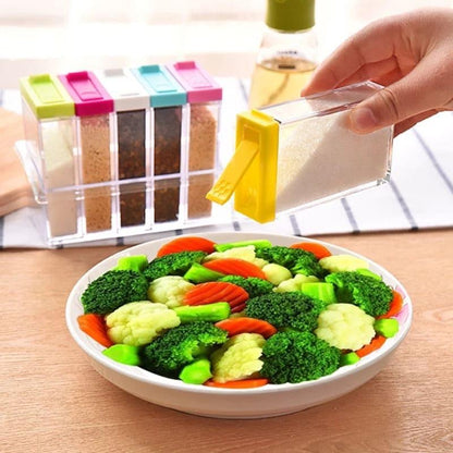 MULTIPURPOSE 6 PCS SPICE BOX ORGANIZER WITH HOLDER