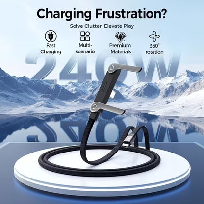 PRODESIRE™ 240W TYPE-C FAST CHARGING CABLE WITH FOLDABLE PHONE STAND