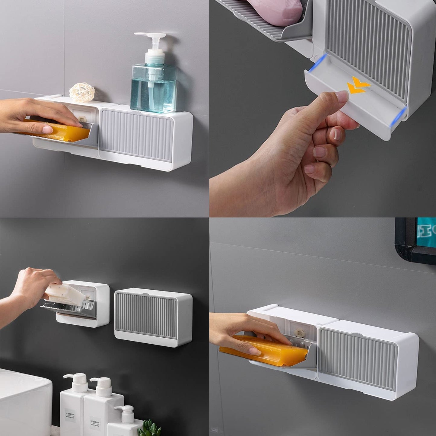PRODESIRE™ SELF-ADHESIVE WALL MOUNTED DOUBLE SOAP DISH