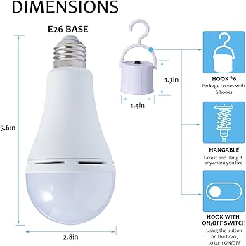 PRODESIRE™ DOUBLE CELLS RECHARGEABLE LED BULB WITH BATTERY BACKUP