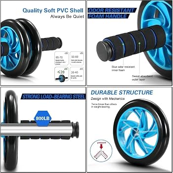 PRODESIRE™ SUPER MUTE DOUBLE ABDOMINAL WHEEL AB ROLLER