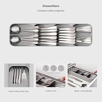 KITCHEN DRAWER UTENSIL TRAY FOR CUTLERY STORAGE