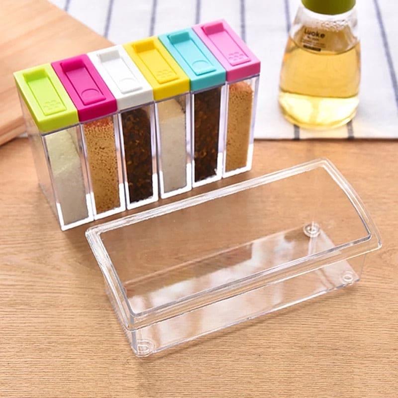 MULTIPURPOSE 6 PCS SPICE BOX ORGANIZER WITH HOLDER
