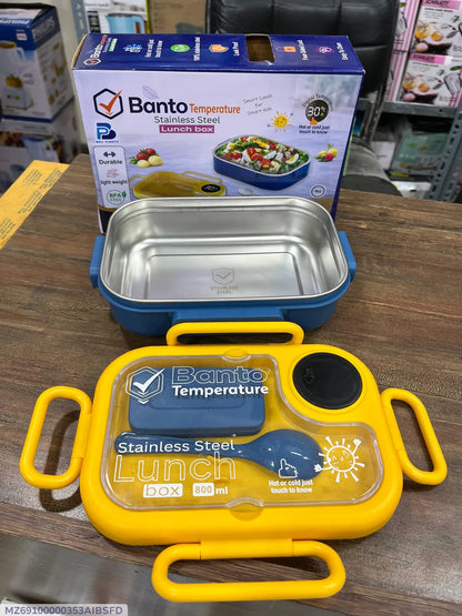 PRODESIRE™ STAINLESS STEEL BANTO LUNCH BOX WITH SPOON & SAUCE DIP
