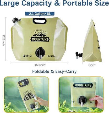 PRODESIRE™ PORTABLE FOLDING COLLAPSIBLE WATER BAG (8 LITER)