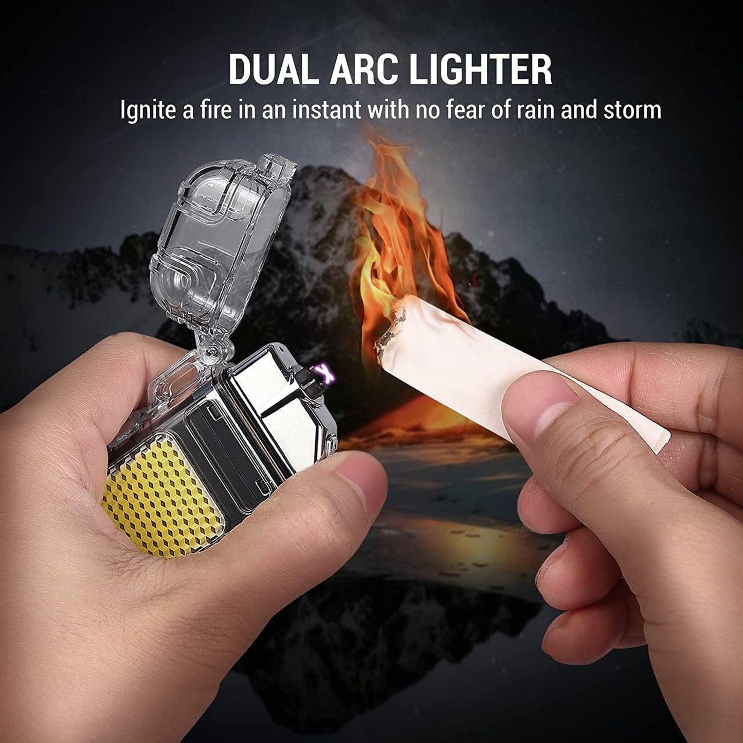 PRODESIRE™ RECHARGEABLE DUAL ARC LIGHTER WITH LED FLASH LIGHT 2 IN 1