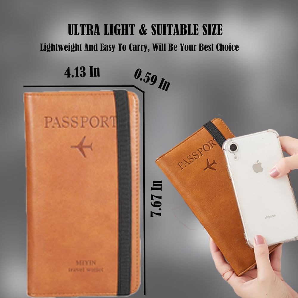 Slim leather travel passport wallet for passport and cards