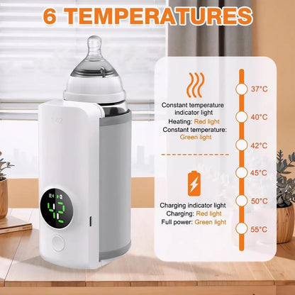 PRODESIRE™ LED DIGITAL DISPLAY RECHARGEABLE MILK WARMER WITH INSULATION COVER