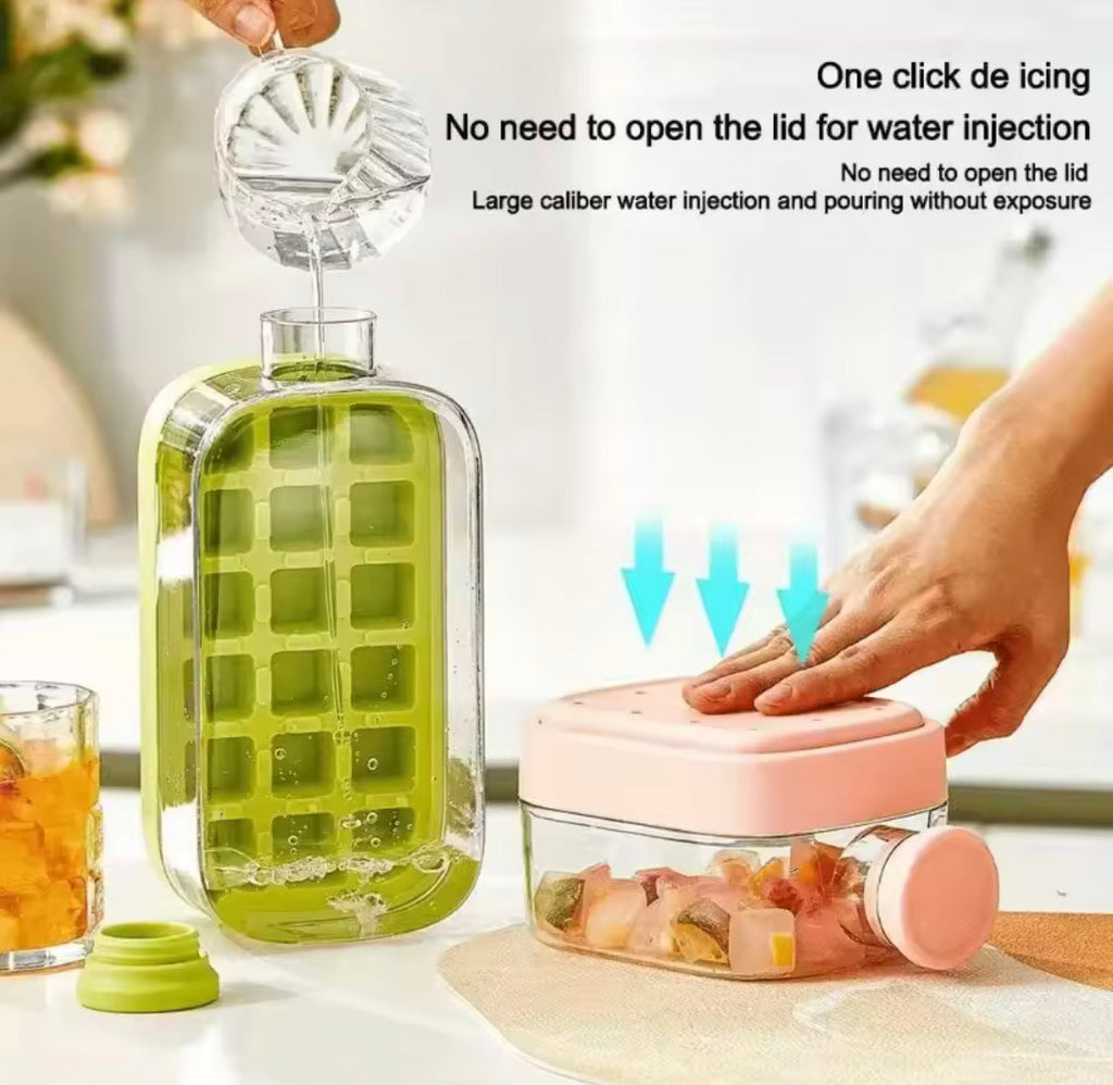 PORTABLE SILICONE ICE CUBE MAKER WITH STRAW