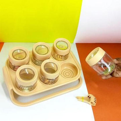 PRODESIRE™ SPICE ZONE 6PIECE MASALA RACK WITH ELEGANT STAND