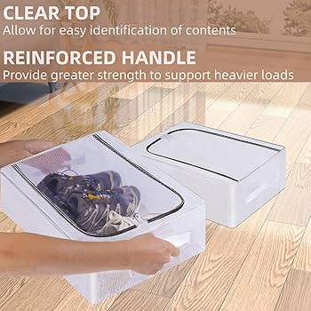 FOLDABLE UNDER BED SHOE STORAGE ORGANIZER WITH DUSTPROOF COVER