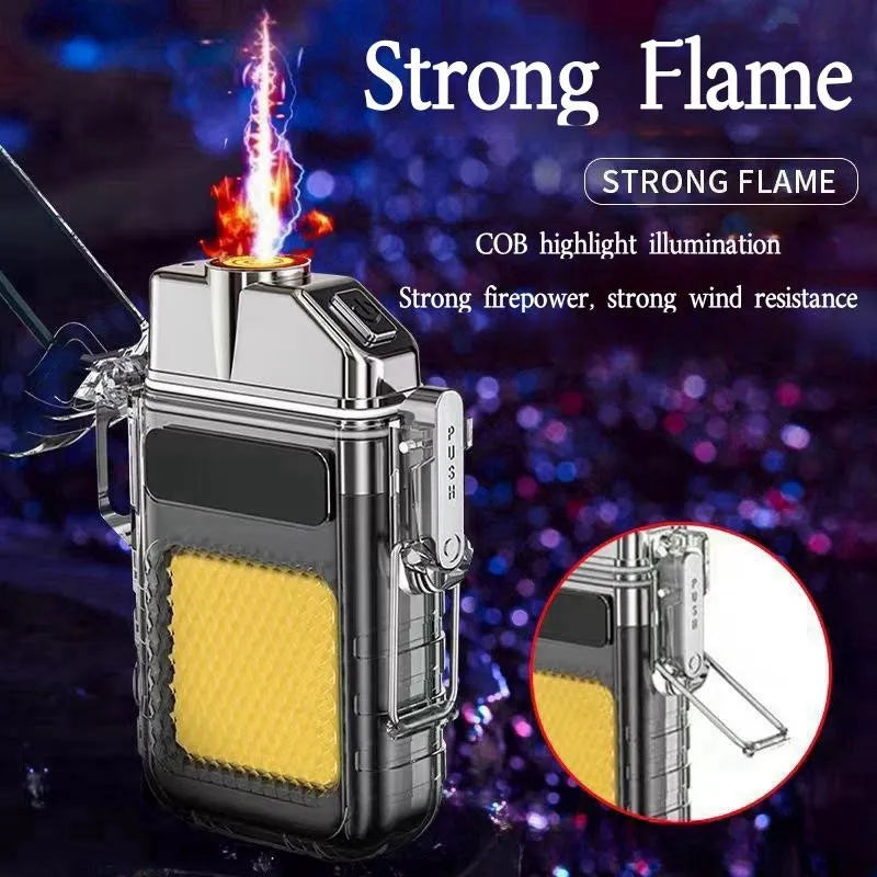 PRODESIRE™ RECHARGEABLE DUAL ARC LIGHTER WITH LED FLASH LIGHT 2 IN 1