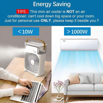 RECHARGEABLE USB HUMIDIFIER FAN FOR CLEAN AND REFRESHING AIR