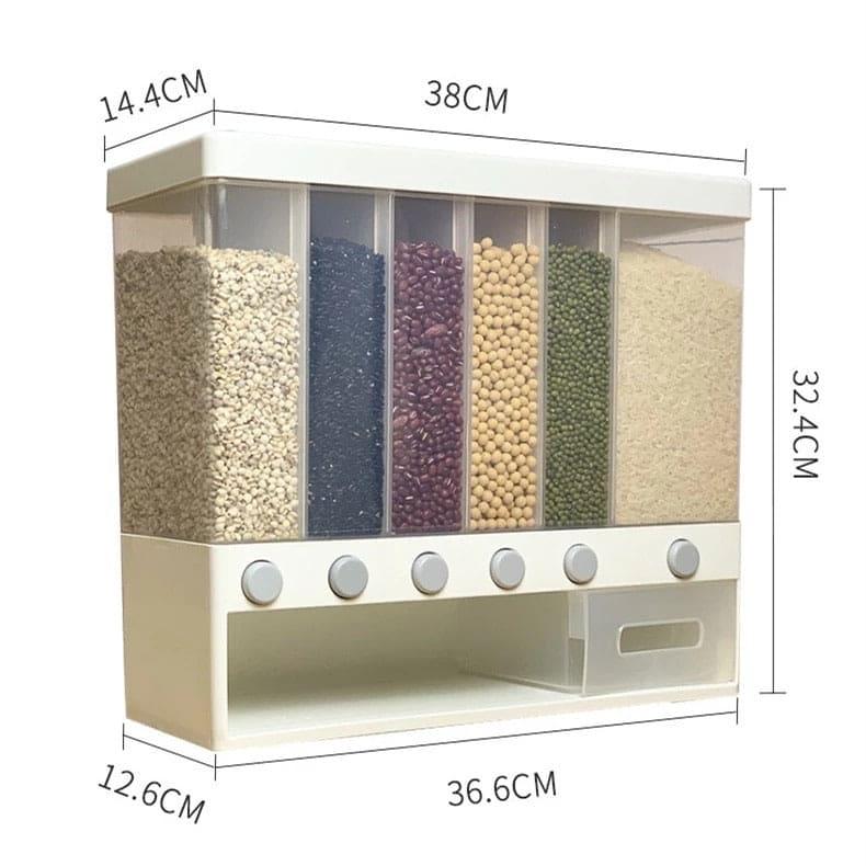 10KG WALL MOUNTED GRAIN DISPENSER FOR KITCHEN STORAGE