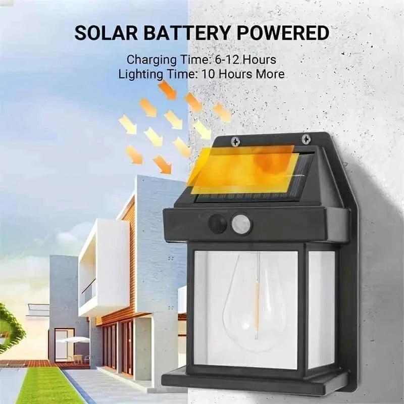 SOLAR POWERED OUTDOOR MOTION SENSOR LIGHT DUSK TO DAWN