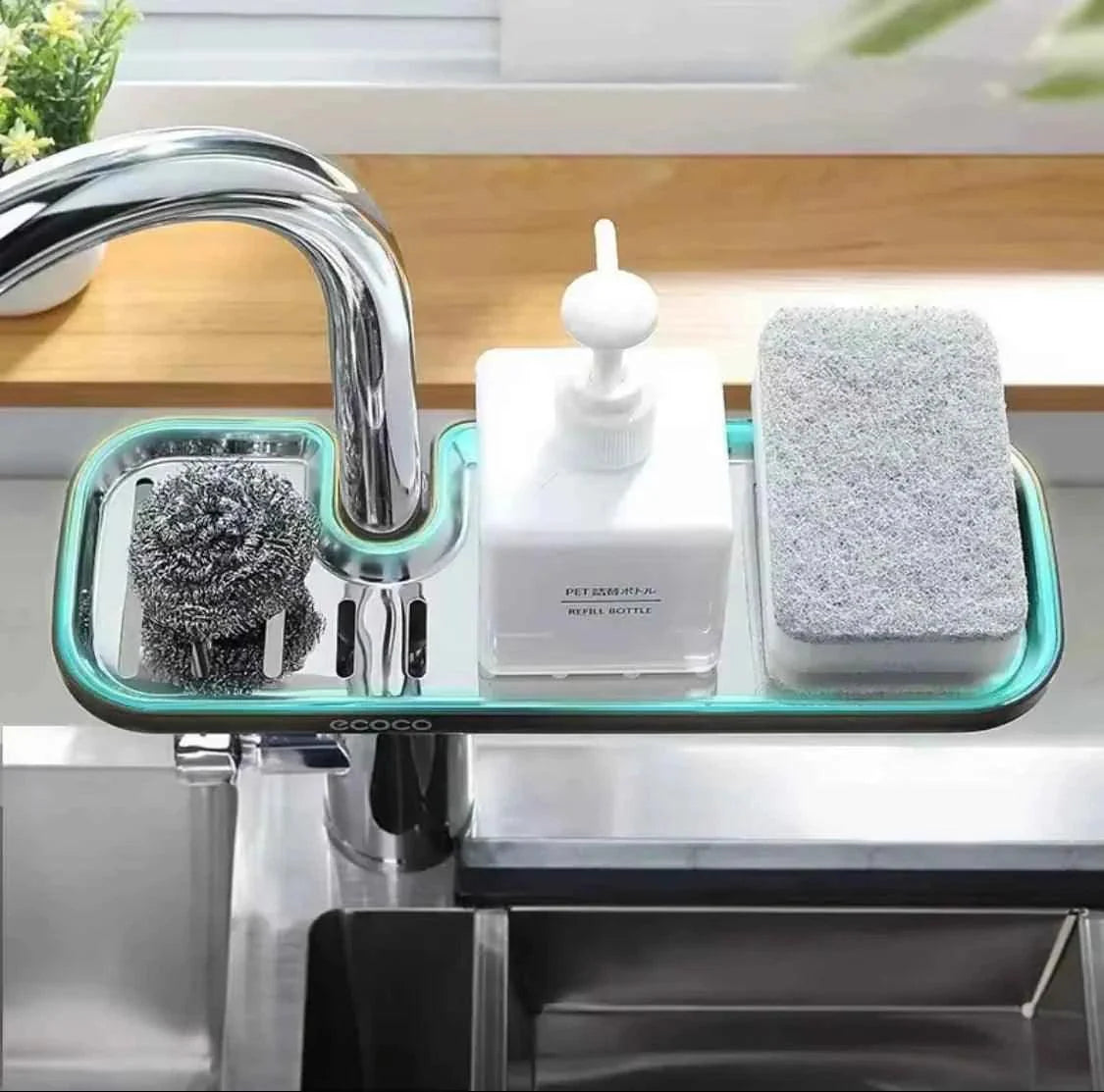 KITCHEN RACK STAINLESS STEEL FOR SPONGE AND DISH CLOTH STORAGE